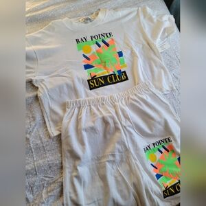 New Old Stock! Vintage 1990s Palm Springs Yacht Club Cropped T-Shirt & S…